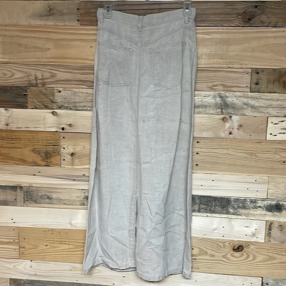 Eddie Bauer size 4 Light Beige Linen Button Down Lightweight A-line Maxi Skirt - Picture 12 of 12